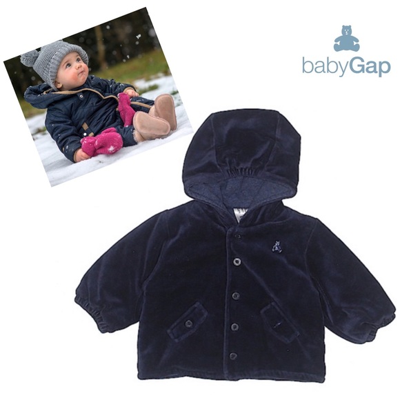 GAP Other - GAP Plush Dark Blue Hooded Jacket 3-6mo